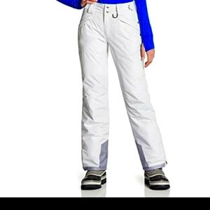 TSLA WOMENS WHITE SKI PANTS WITH GRAY TRIM size Small